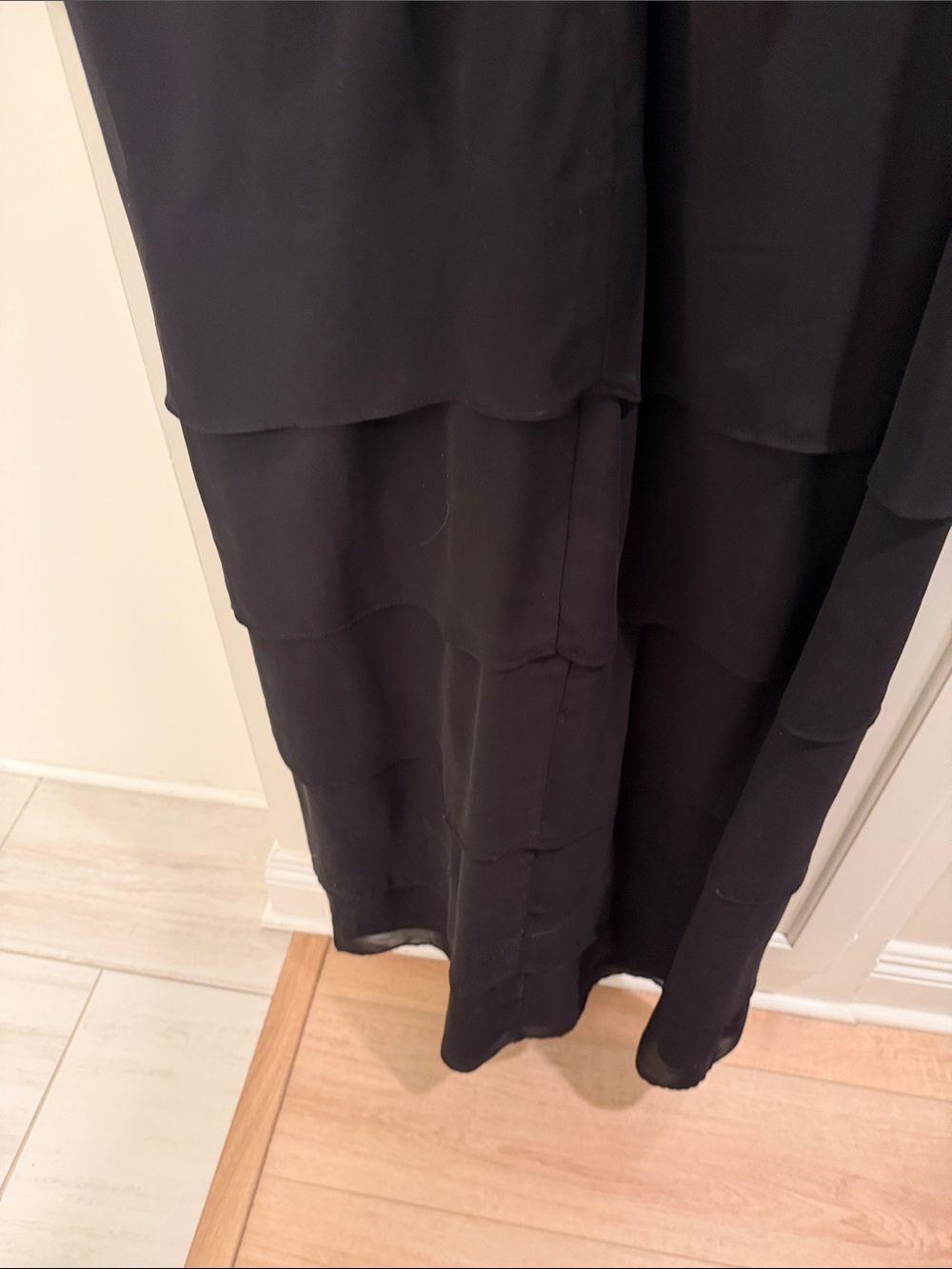 R&M Richards Black Beaded Neckline Layered Maxi Dress - Picture 6 of 10